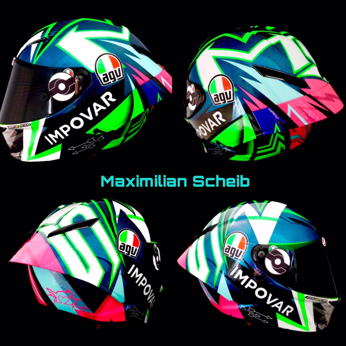 NievesZero's tweet photo. Maximilian Scheib AGV Pista GPR 2020 replica!!! Color y más color para WSBK. Zero Racing Helmet Design, @AGVHelmets #customcreative #sagola https://t.co/CHwVfOtGWK