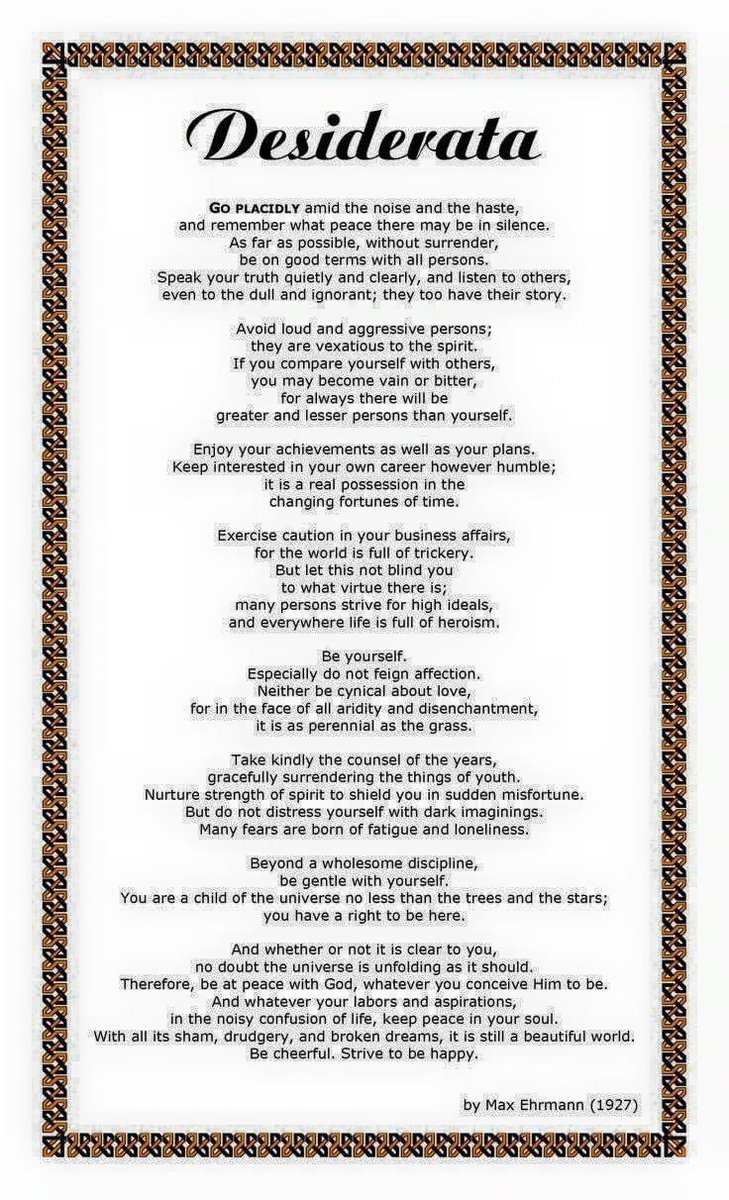 LizBotes8's tweet photo. @ThuliMadonsela3 Thank you. I so love this. It is very dear to my heart #Desiderata https://t.co/s2ASRZPx5x