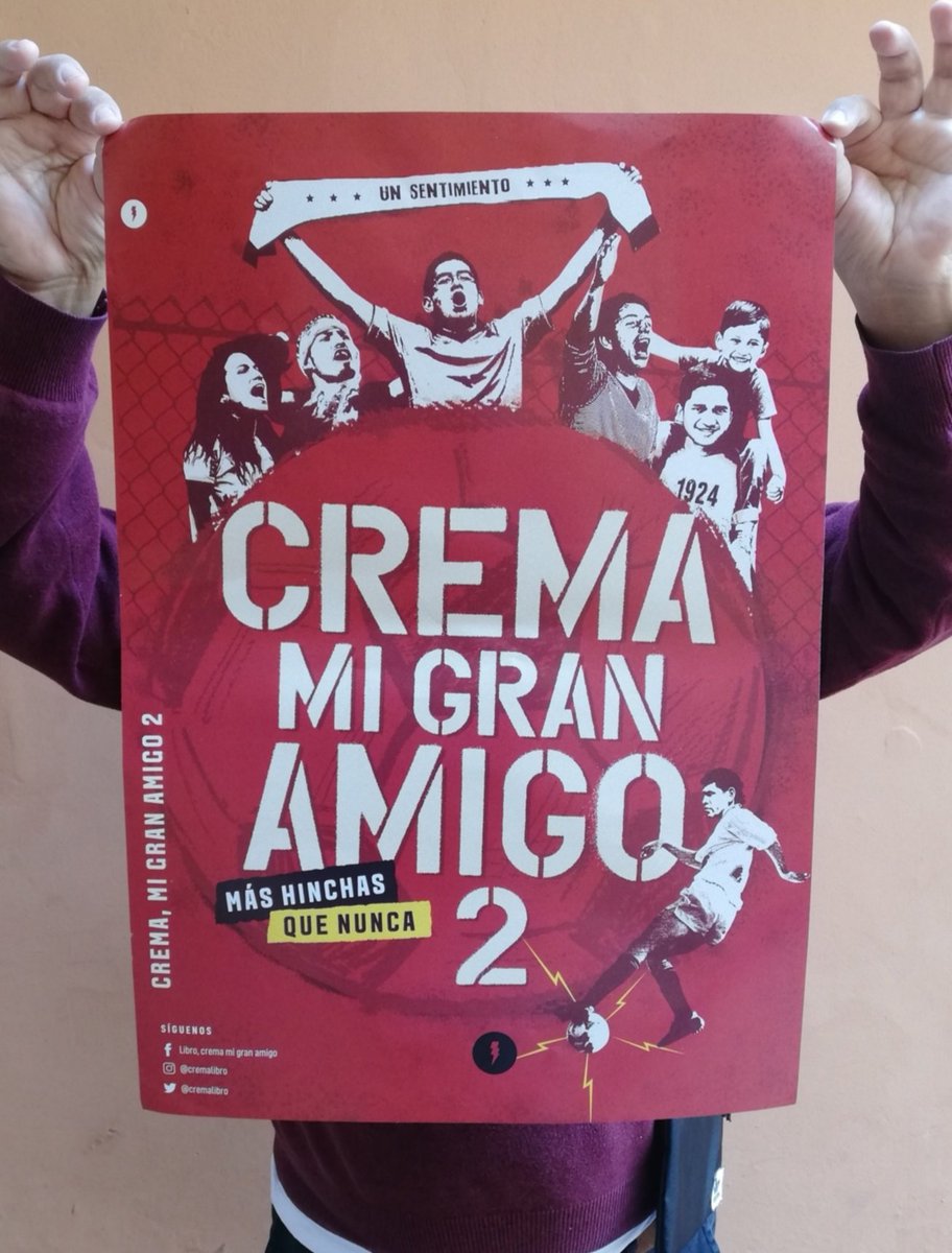 CremaLibro's tweet photo. ¡Preventa #CremaMiGranAmigo 2!
Este es el afiche que vendrá de REGALO para los que compren la preventa del libro esta semana.
La medida es 59 cm de alto x 40 de ancho.
Pueden seguir haciendo sus pedidos por inbox! Aún nos quedan libros. 

#YdaleU https://t.co/tTTmbMmw0T