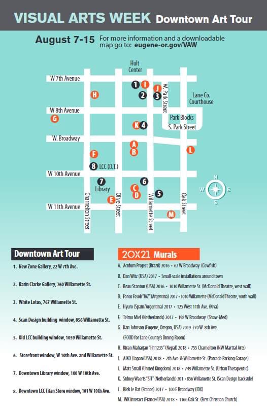 eugculture's tweet photo. There’s so much to see & do during Visual Arts Week. Join us THIS Friday as we debut the visionary works of local artists with downtown storefront installations, galleries and more!
Check out the downtown art tour map. https://t.co/QCchlOkpSD
#VisualArtsWeek #LoveLaneArt https://t.co/cZtXGDskwU