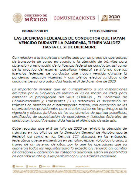 SICTMorelos's tweet photo. 📌 #ComunicadoSCT
Las licencias federales de conductor que hayan vencido durante la pandemia, tienen validez hasta el 31 de diciembre ✔️🚗🛑#SCTMor https://t.co/M3FejwWb9P