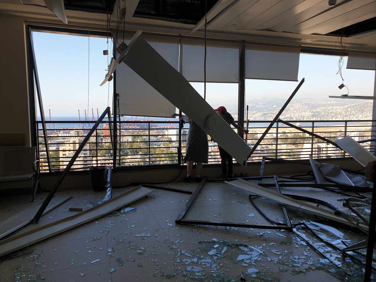 myraabdallah's tweet photo. Pictures from inside the #Geitawi hospital in Achrafieh today, one of the 4 hospitals that were completely destroyed in #Beirut. #BeirutBlast #BeirutExplosion #Beirut_Explosion https://t.co/JlvOKzK6rn