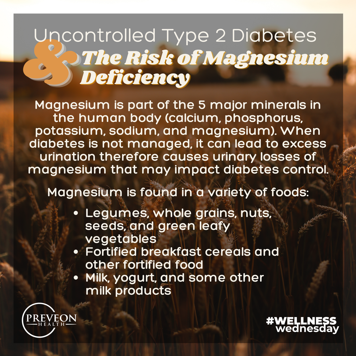 PreveonHealth's tweet photo. Magnesium is a nutrient that the body needs to stay healthy. This major mineral plays a role in helping muscle and nerve function, blood sugar levels, and blood pressure, as well as making protein, bone, and DNA. #WellnessWednesday #PreveonHealth https://t.co/aK7C1HzJC8