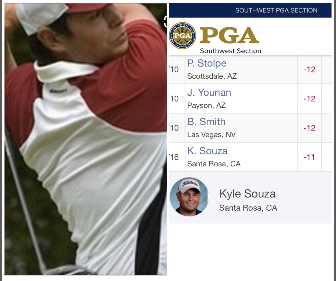tl_coach's tweet photo. There has been a @kylesouza sighting the @ChicoWildcats #2011Champ still scratching With rounds of 69 69 & 67 looks like a Top 20 finish #GoCats @SWSectionPGA #77ArizonaOpen https://t.co/5csr5JmSLY