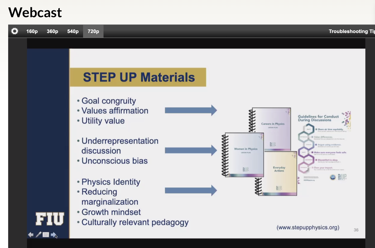 Akorn111's tweet photo. Loving the talk by #STEPUPphysics researcher Zahra Hazari for the @theNASEM &amp; @FIU virtual town hall (https://t.co/teGmOHAlWi) https://t.co/WABgfmhHyP
