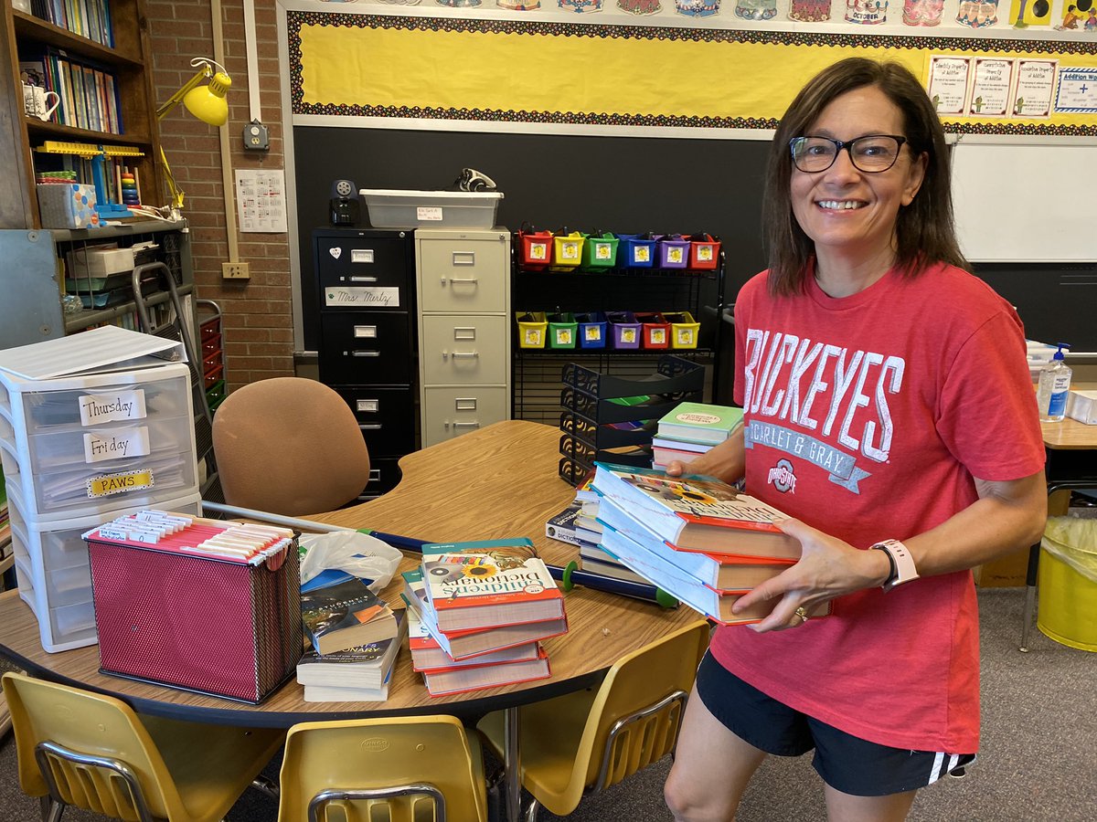 CelinaSchools's tweet photo. The Celina Elementary School Staff is busy getting ready for the first day of school.... 3 weeks and counting!!! #CelinaNowBulldogForever #CelinaElementary #WeLEAD #FirstDayOfSchoolIsAugust26th https://t.co/uEQkvDQ0lW