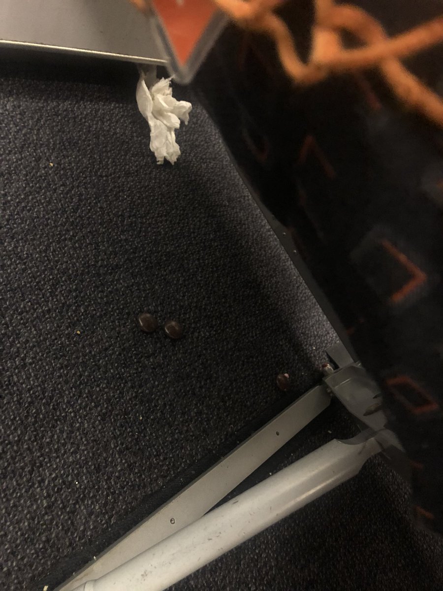 lmarelic's tweet photo. @easyJet we just boarded flight split to glasgow right now and the cabin is a disgrace...if the seats and floor are like this I highly doubt there has been any disinfecting at all!! https://t.co/v3O9OCAClG