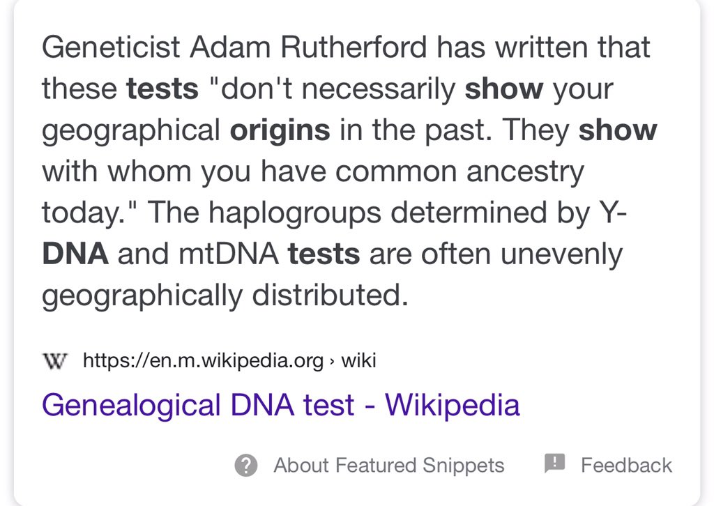 In fact genealogists often minimise the significance of a commercial DNA test