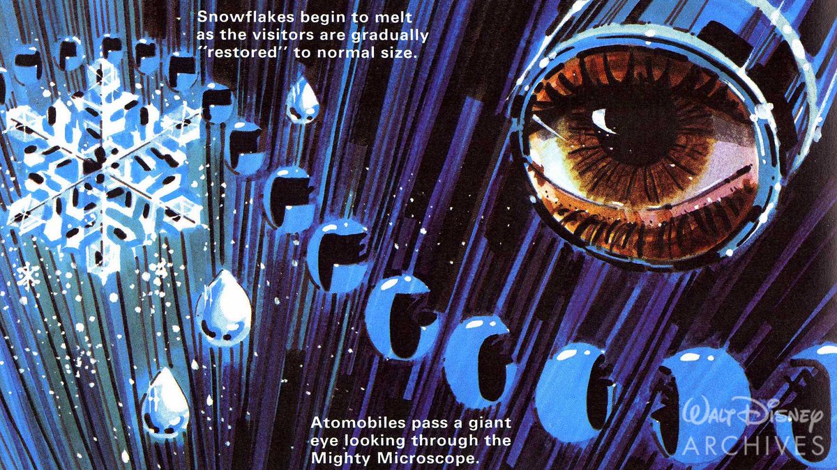 TWDCArchives's tweet photo. Adventure Thru Inner Space opened #onthisday in 1967. This Tomorrowland attraction operated until Sept. 1985 at Disneyland Park. Guests were transported on a vehicle called an “Atomobile” to see what the inside of an atom would be like. Images are from a 1967 promotional booklet. https://t.co/ANFb2Mxr4C
