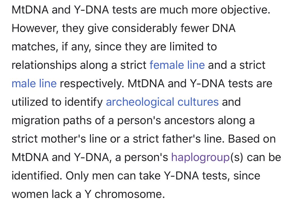 So what do genealogists use? They use Y-DNA and mtDNA to determine a population’s origins.