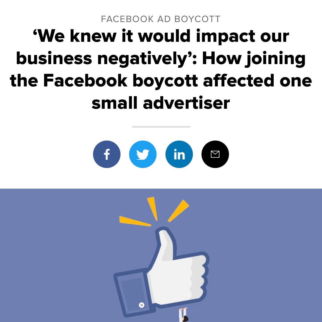 Moonshinemktng's tweet photo. Our Managing Director, Jeromy Sonne, was recently quoted in an article 📄 by @digiday on the Facebook boycott! Check it out here:

https://t.co/ndOpCjsQP8 https://t.co/yEMFTfa40i
