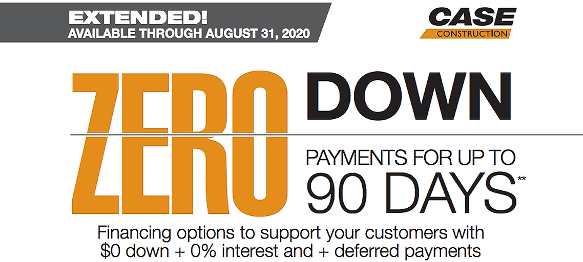 BeauregardEquip's tweet photo. Extended thru August 31st! Now is the time to buy CASE with Zero Down and Zero Payments for 90 Days AND 0% financing on select models! Call us today for more info at 877-666-0580. #caseconstruction #beauregardequipment #sweetdeals #zerodown https://t.co/lpfwnn5aXt