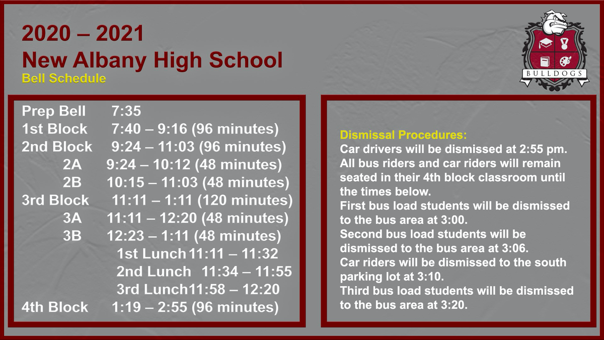 naschoolupdates's tweet photo. Bell Schedule &amp; Dismissal Information for NAHS: https://t.co/gC3Pst8t63