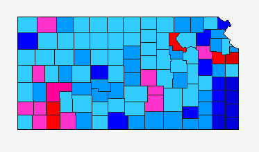 Another interesting thing to note is that the combined vote for both Kobach and Hamilton, and even Kobach's stand alone vote, matches up very neatly with the swing/trend to Trump in the 2016 GE.