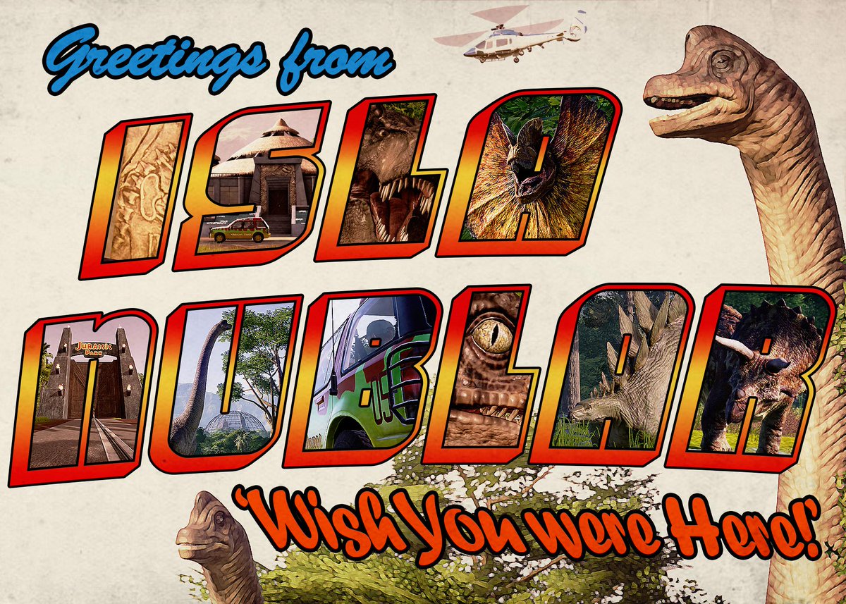 Jw Evolution Sur Twitter This Amazing Looking Postcard Was Made By Giger Jr And Shared To The R Jurassicworldevo Subreddit We Would Love To Have It In Our Mailbox Jurassicworldevolution Dinosaur T Co Y8066i00lp
