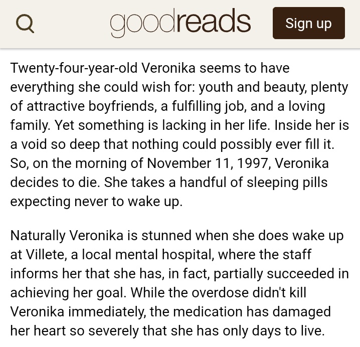 Veronika Decides to Die (1998)by Paulo Coelho