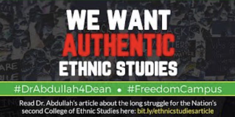 YES to @DocMellyMel for DEAN of @EthnicStudiesLA @CalStateLA  🙌 #Authentic #EthnicStudies #MelinaAbdullah #DrAbdullah4Dean #FreedomCampus