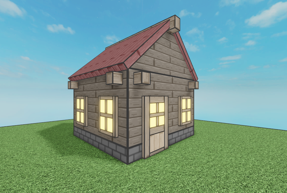Low poly/pixel art house which i quickly made and had a lot of fun making :) (textures also made by me!) #Roblox #RBXDev #RobloxDev