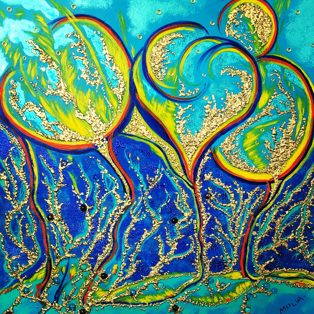 MOLIAART's tweet photo. Abyssal 
Châssis coton 80*80
Technique mixte 

Les fonds marins sont associés à la vastitude, un univers sans limite. Les paradis abyssaux sont le symbole de l'inconscient avec sa part d'inconnu, de risque et de merveille. 
#artcontemporain #EmergingArtists #emergingartist #art https://t.co/rhHHgGiOAE