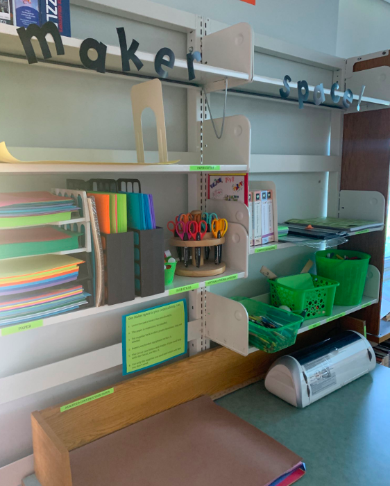 MWhiteMath's tweet photo. Day 159 of #whs175 - Day 44 away from school: Did you know Mrs. A developed a maker space in the library? It’s a great spot to let your creative juices flow when we are back next year! https://t.co/nAk3wdZ1tP