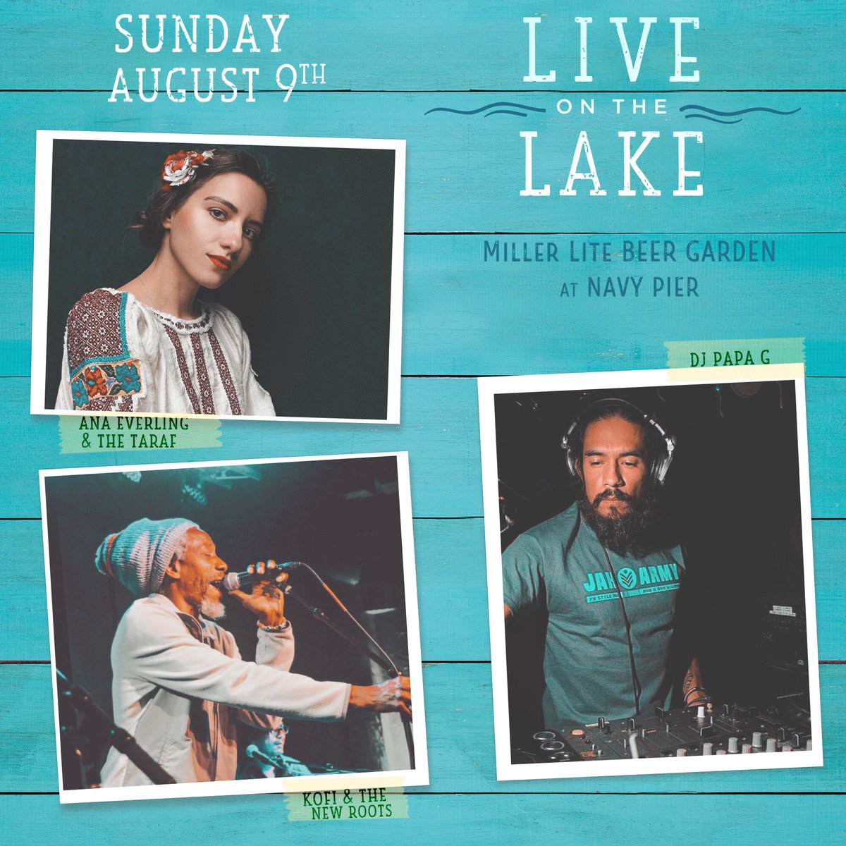 Another lineup you won’t want to miss! Live on the Lake starts Saturday at 2pm and features Omar Coleman, Pino Farina Band, and Mr. Blotto. On Sunday, we’ll have Ana Everling &amp; The Taraf, DJ Papa G, and Kofi &amp; The New Roots on stage 🙌