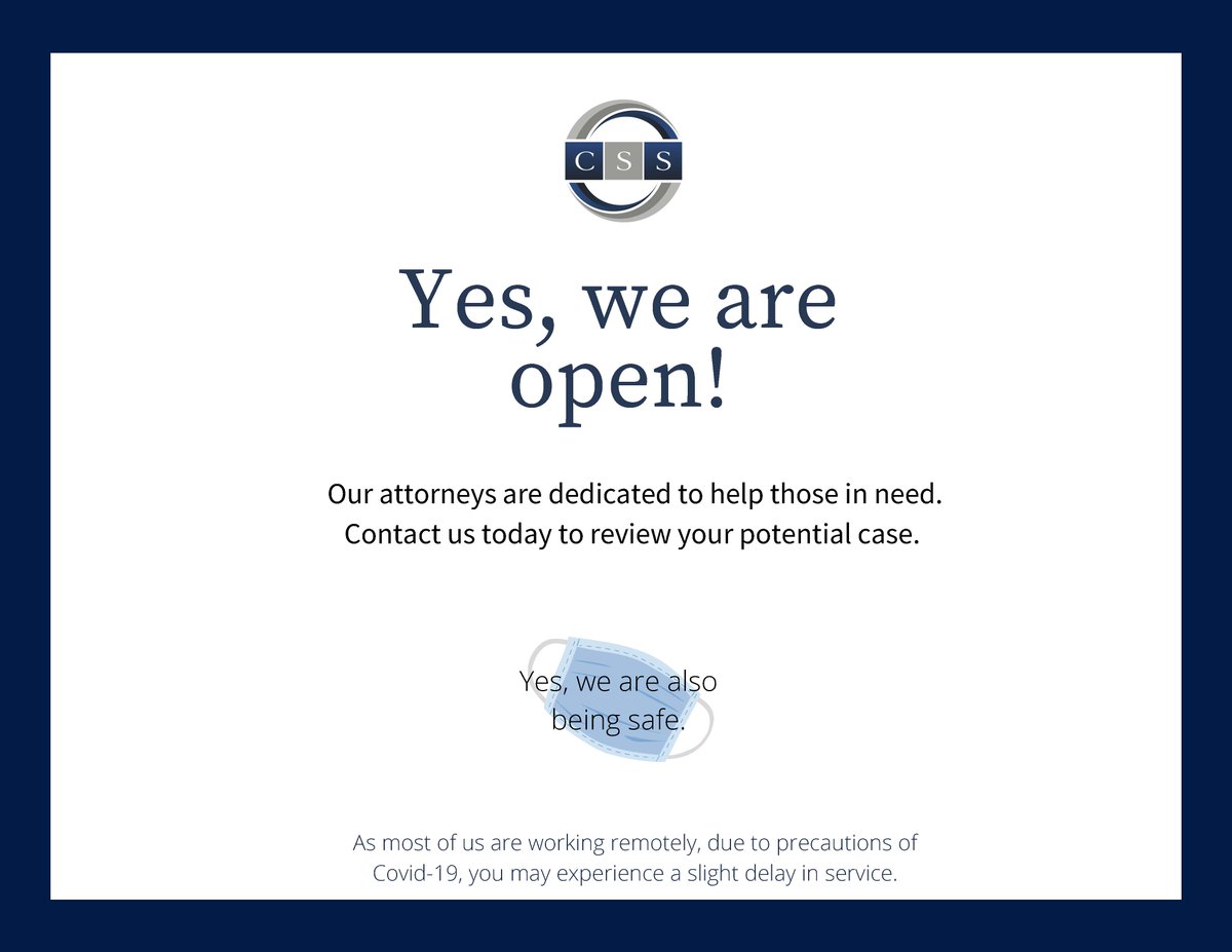 CSSLawyers's tweet photo. Childers, Schlueter &amp; Smith LLC is a preeminent law firm practicing nationally that is driven by years of experience and exceptional results. Give us a call or stop by our website to tell us about your potential case! 

(404) 419-9500
https://t.co/vVk79cfRuC https://t.co/pfLkehprSb