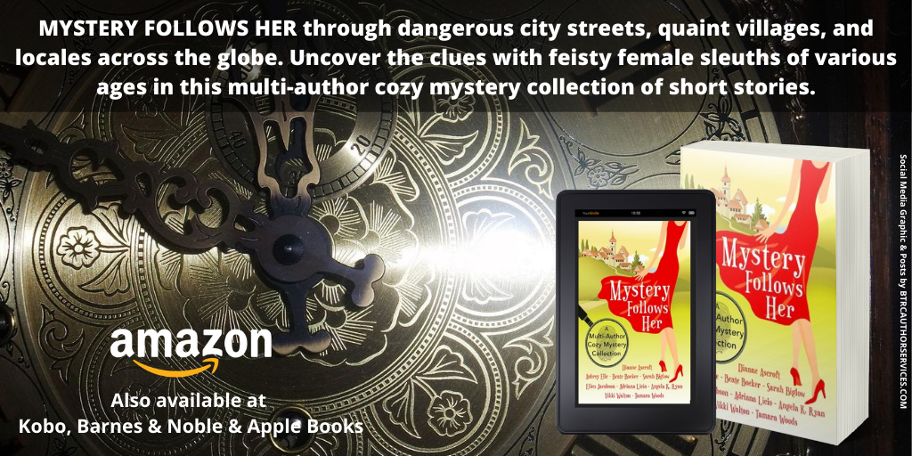 VikkiAuthor's tweet photo. Discover new cozy mystery authors in this globally set anthology featuring stories by Dianne Ascroft, Ellen Jacobson, Tamara Woods, Sarah Biglow, Aubrey Elle, Beate Boeker, Adriana Licio, Vikki Walton and Angela K. Ryan https://t.co/yIZHIGF3Vt https://t.co/ZjJnBPz7Dj
