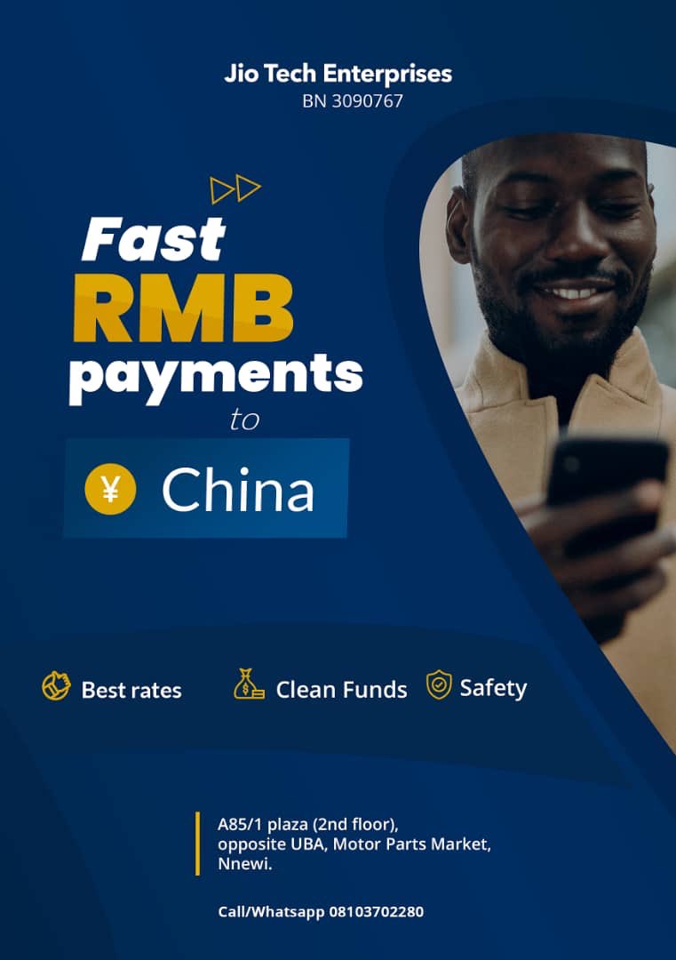 LikeIfee's tweet image. Are you an importer but having problems with processing your payments? Don’t worry #Jiotech got you covered. They help you make payments directly to your business clients in China. 

They are safe, very fast and reliable.