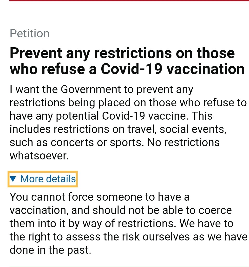 Random_m_e's tweet image. Petition: Prevent any restrictions on those who refuse a Covid-19 vaccination
. 
#petition #coronavirus #covid19 #government #vaccine #vaccination #medicalfreedom #MedicalFreedom2020 #InformedConsent

&amp;gt;petition.parliament.uk/petitions/3234…&amp;lt;
.