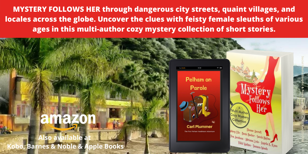 VikkiAuthor's tweet photo. MYSTERY FOLLOWS HER - You’ll love this collection of intriguing and light-hearted Cozy Mysteries stories from award-winning and best-selling authors from across the globe. https://t.co/yIZHIGWEN1 https://t.co/OQUztixkLR