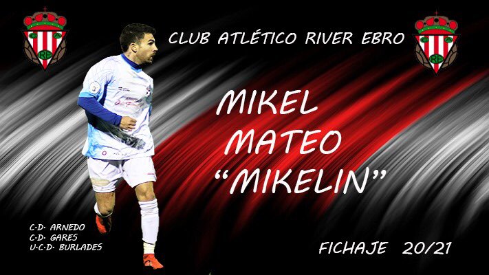 🔴⚪️ FICHAJE🔴⚪️ 
¡¡Nueva incorporación!! 
Mikel Mateo, Mikelin, llega al River procedente del CD Arnedo 💪🏼. Aunque también ha jugado en el CD Gares y el UCD Burlades.
A sus 27 años, el navarro se desenvuelve en varias posiciones del frente. 
#aupariver #contigosomosdoce