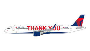 FUTURE RELEASE: <a href="/GeminiJets/">GeminiJets</a> 1:400-scale <a href="/Delta/">Delta</a> A321-200 N391DN "Thank You" livery, item GJDAL1927. Pre-order soon from your GeminiJets retailer! See the list of retailers at geminijets.com/retailers ✈️ #GeminiJets #DeltaAirLines #Delta #Airbus #A321 #ThankYou