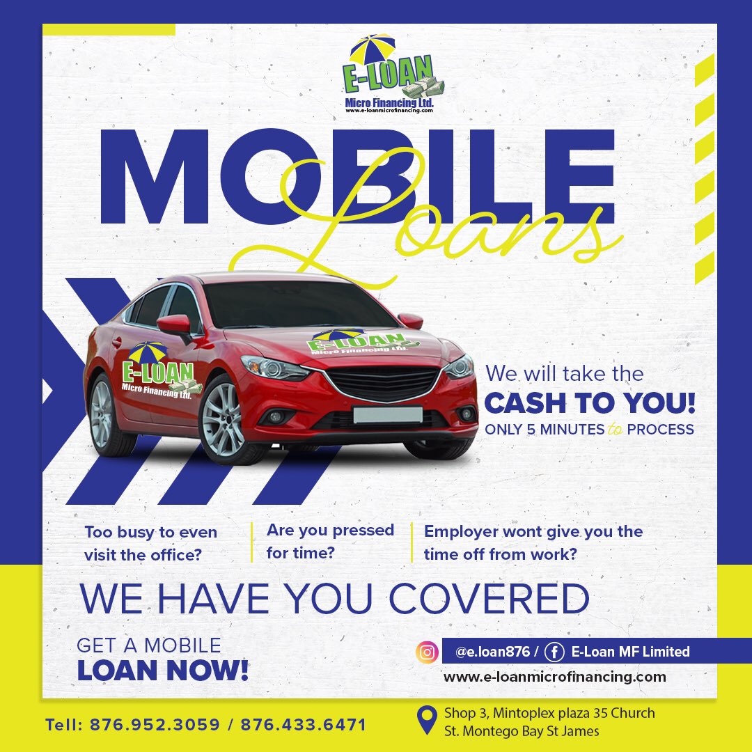 e_loan876's tweet image. Cannot make it to our office??❓
Not a problem, we offer MOBILE LOANS where we bring the cash to you and process you on spot! 🙌🏽🙌🏽

We have you covered. Get a mobile loan TODAY! ‼️

#mobileloans #easyprocess #fastprocess #loans #quickloans #eloan #needaloan #carloan #lotloan