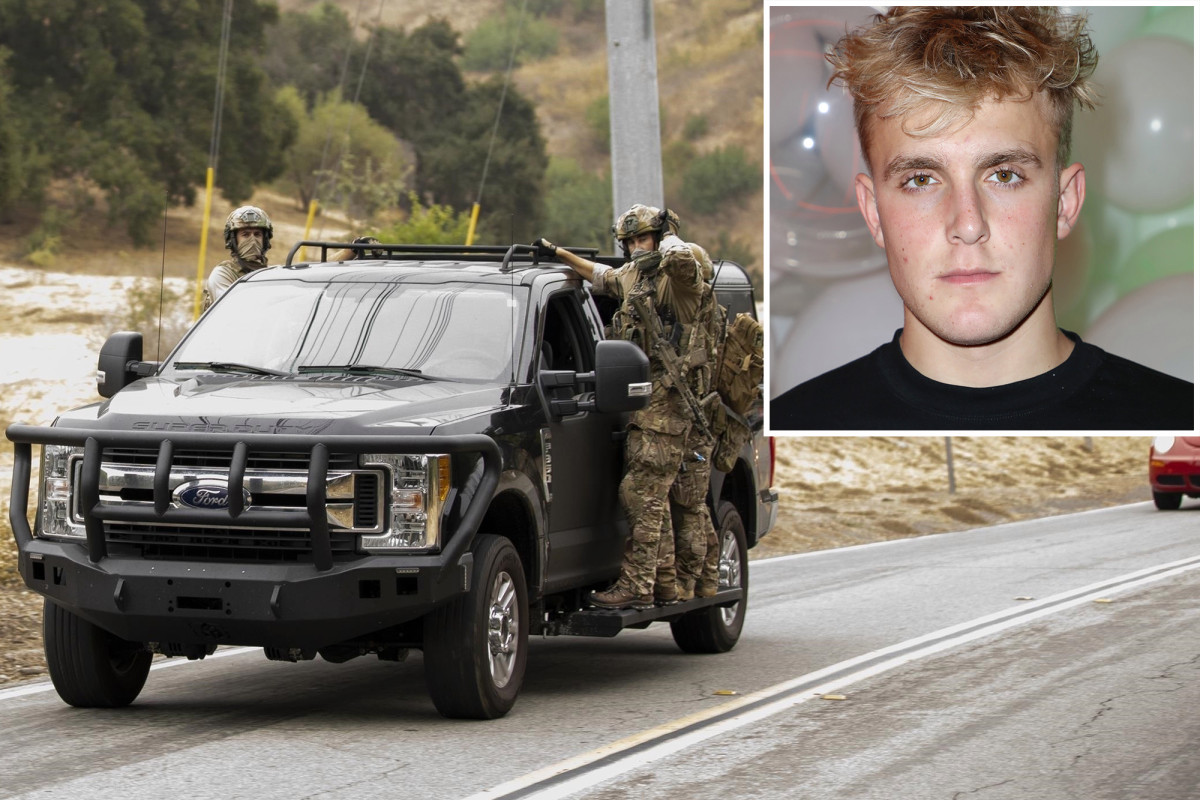 nypost's tweet photo. Firearms seized in FBI raid at YouTube star Jake Paul's home https://t.co/ZJYv8FazoK https://t.co/BJbRkUINr5