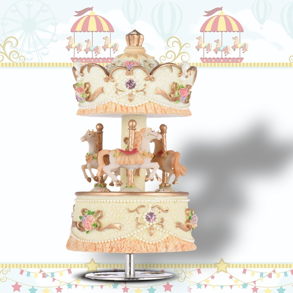 decorsumo's tweet photo. #instadaily #kitchen Colorful 3-Horses Carousel Resin Music Box https://t.co/E5YfZLICWq