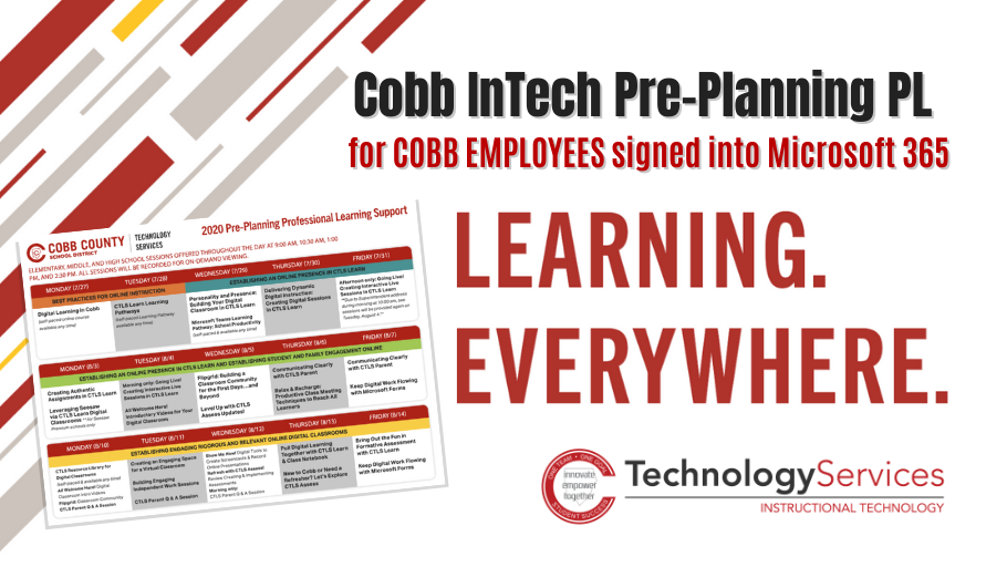 CobbInTech's tweet photo. Reminder: You can access previously recorded PL sessions from our #CobbInTech PL site. You will also find CTLS resources and #CobbInTechOnDemand webinars! #CobbDigiLearn #AnytimeLearning https://t.co/F84nTrbrS1
