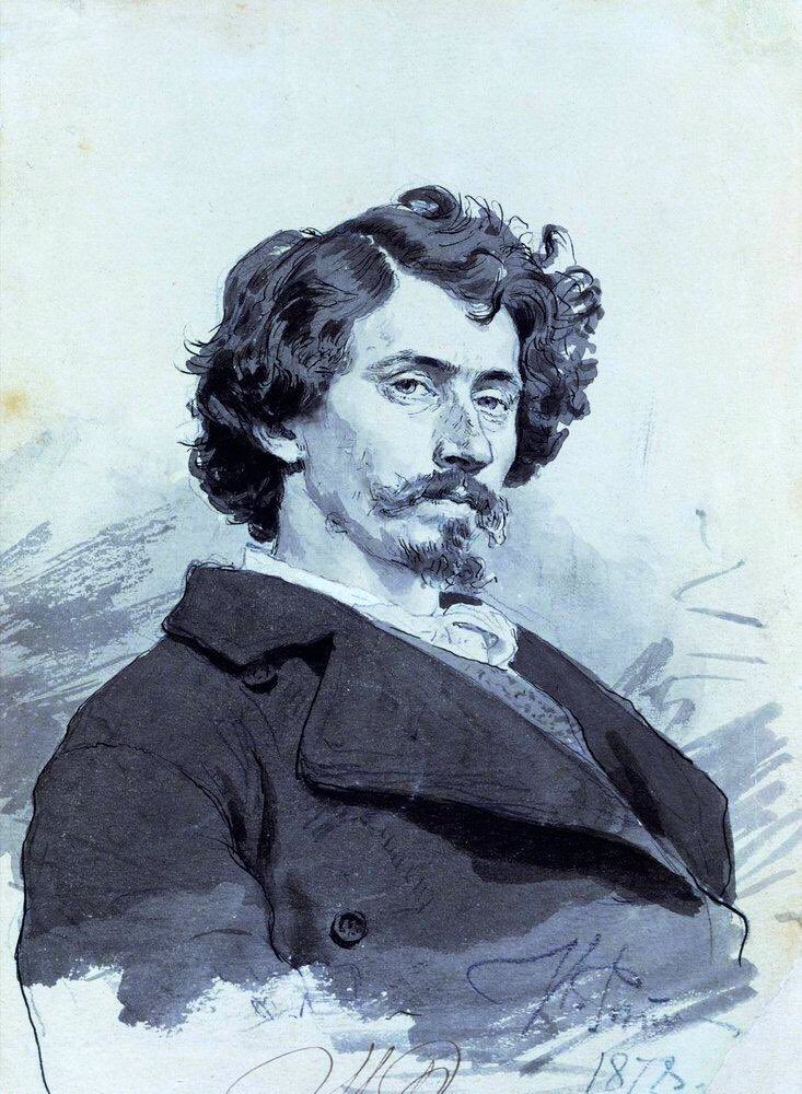 He was an academician in 1878 for his Sadko in the Underwater Kingdom & he moved to Moscow. Tolstoy & he became acquainted. Sadko (1878), Self-Portrait (1878) & Hero (1878)