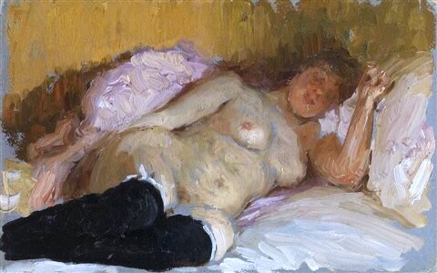 He painted portraits of Gorky & of his partner Natalia Nordman. In 1911 he was back exhibiting in Paris. She died in 1914. Gorky (1899), Double-Portrait (1903), Natalia (1901) & Natalia Sleeping (c1900)