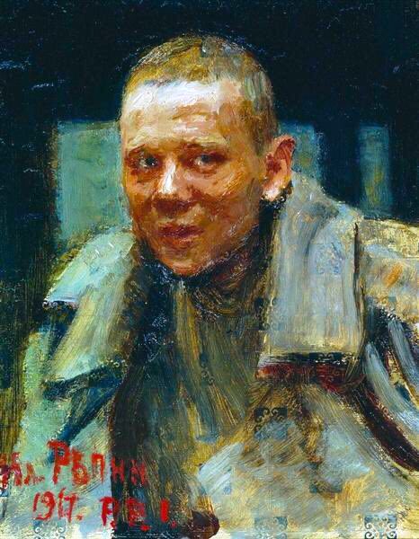 Repin welcomed the Revolution of 1917. 1918 saw the Finnish frontier closed, meaning he lost access to his estate there. He donated a large collection of his & others work to Helsinki. Portrait (1916), Portrait (1916), Deserter (1917) & Self-Portrait (1917)