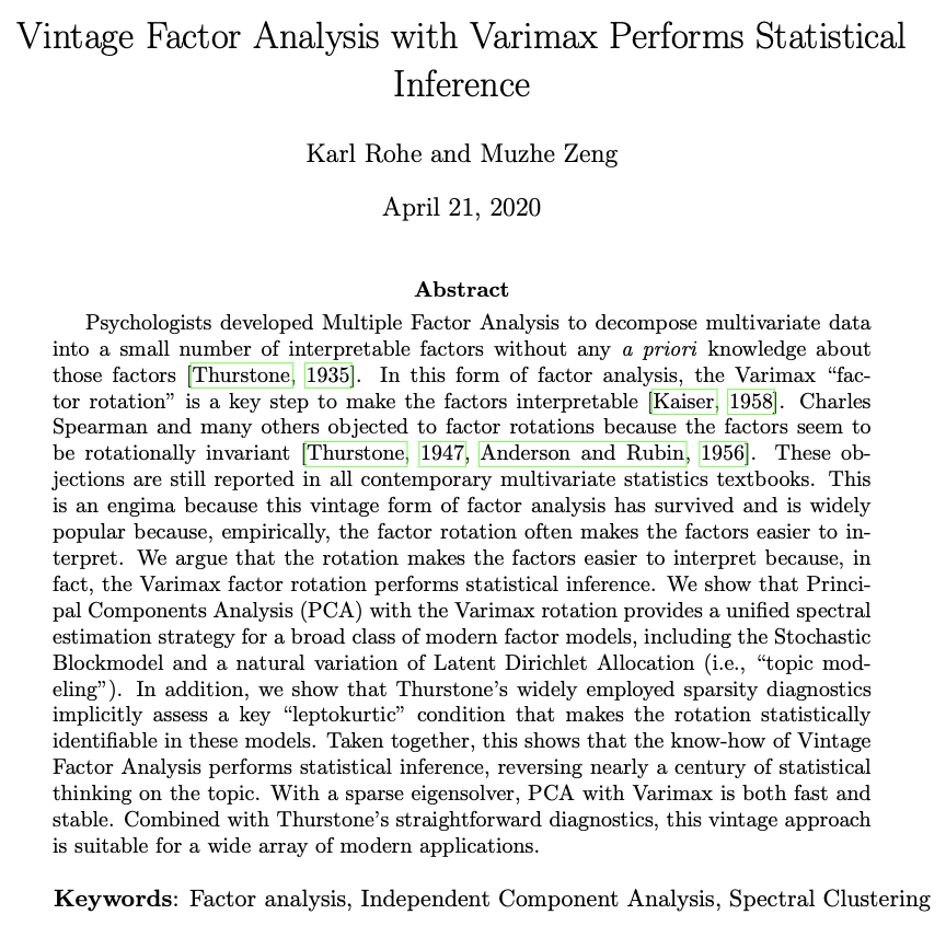 New paper! For the last century, we’ve misunderstood something fundamental about unsupervised learning. This paper fixes it.  https://arxiv.org/abs/2004.05387&nbsp;