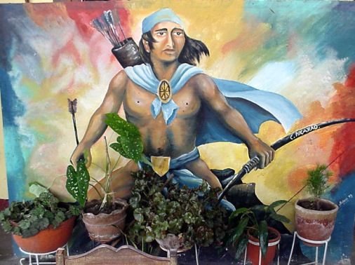 Nicaragua's name comes from the indigenous people of Nicarao which migrated out of central Mexico and spoke the language Nahuatl, which was also the language of the indigenous ppl in El Salvador 