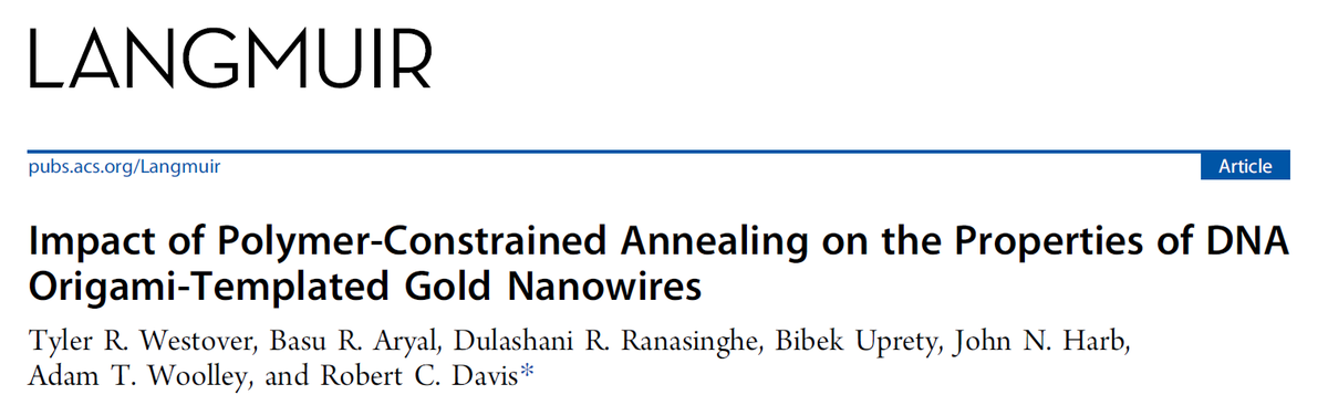 Rob Davis and students found a way to use DNA bent into orgami-type shapes to help fabricate novel nanostructures made out of gold. A golden opportunity to achieve new functionality on the nanoscale! (Pardon the pun)  https://pubs.acs.org/doi/10.1021/acs.langmuir.0c00594?ref=pdf