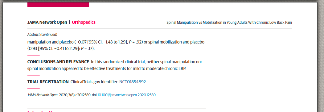 PhysioMeScience's tweet photo. Effect of Spinal Manipulative and Mobilization Therapies in Young Adults With Mild to Moderate Chronic Low Back Pain

 A Randomized Clinical Trial

🔓👀👀👇
https://t.co/Wj1ZQ0X7YD https://t.co/ynMRvPSzTw