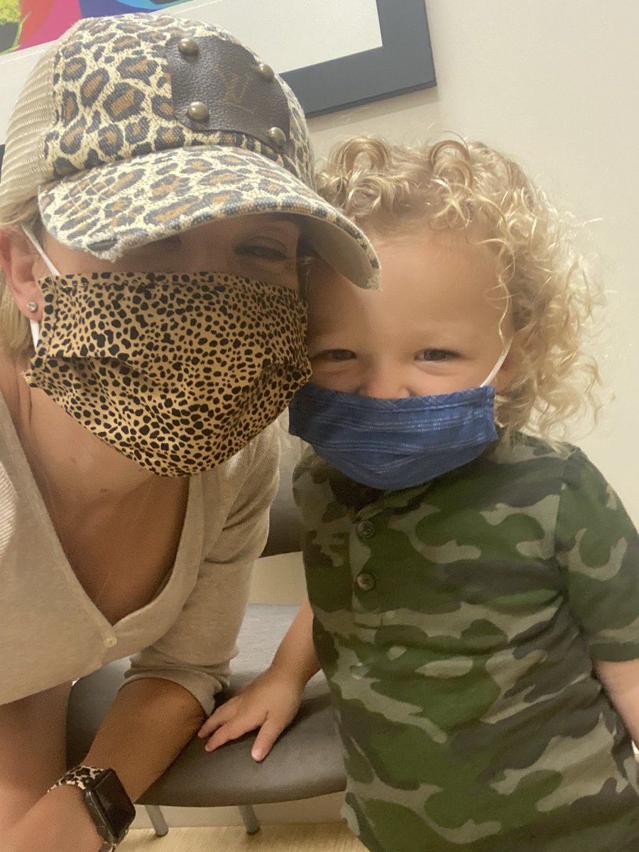 BrittanyonTV's tweet photo. Brody rocked his two year checkup today. So far he loves wearing his mask and gets mad at me when I take it off in the car. #momlife #maskson #mybabyistwo https://t.co/1ZOfHNPhZz
