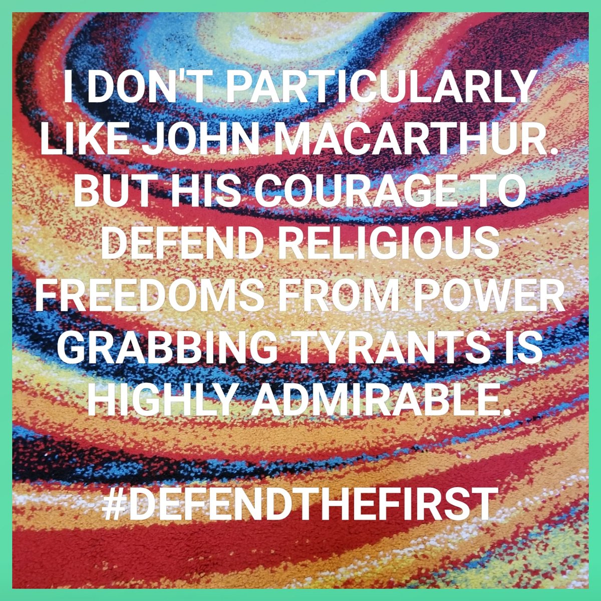 TheMIAReporter's tweet photo. I don't particularly like John MacArthur. But his courage to defend religious freedoms from power grabbing tyrants is highly admirable.

#DEFENDTHEFIRST #JohnMacArthur
#TRUMP2020 https://t.co/IBckn5PwxF