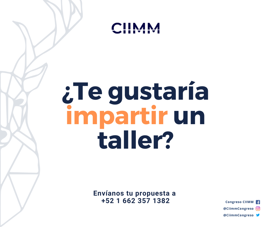 CiimmCongreso's tweet photo. ¿Te gustaría impartir un taller en nuestra edición 2020? 

Puedes aplicar para dar talleres en áreas STEM o incluso, proponer uno de tu preferencia. ¡No tenemos límites! 

Envíanos tu propuesta por mensaje a +52 1 662 357 1382 https://t.co/dQsJWSO8oA