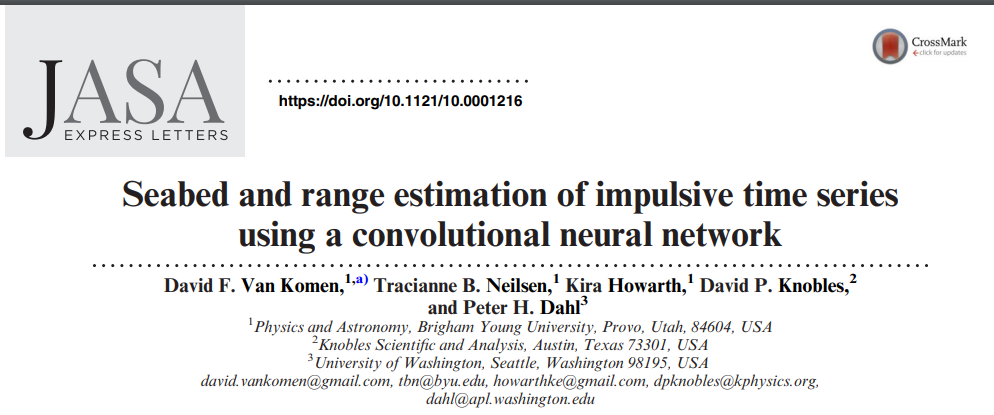  @tbnbyu and students also applied machine learning techniques to study underwater sound sources and the seabed.  https://asa.scitation.org/doi/10.1121/10.0001216