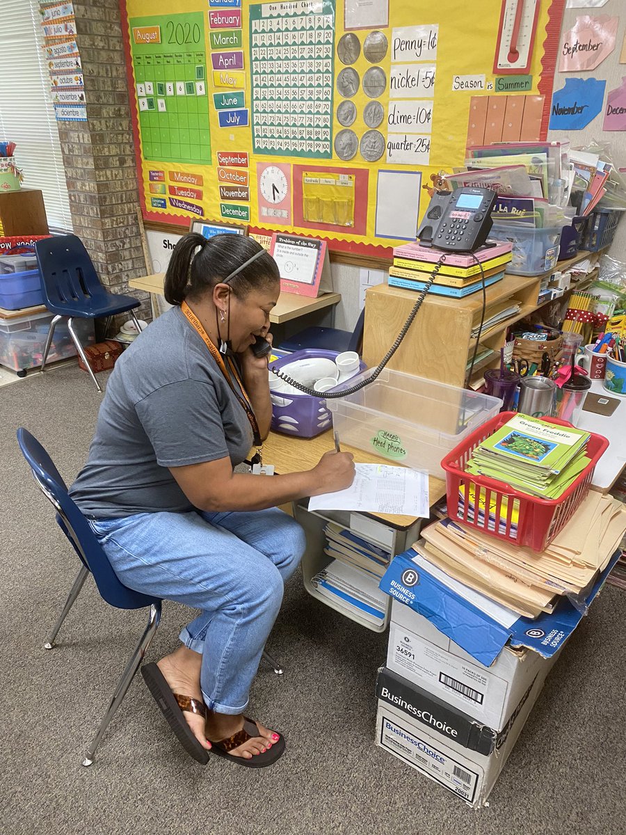 CESTinyTigers's tweet photo. CES teachers are busy around the building this afternoon contacting all parents/students on their homeroom rosters. We all look forward to seeing our Tiny Tigers next week. #cestinytigers #cisdtigers https://t.co/Nb9IKTXGLw