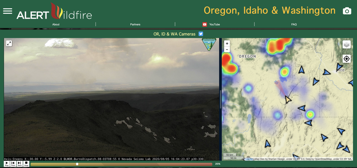 nvfirecams's tweet photo. Lightning fire up at #Steens @AlertWildfire @nvfirecams in SE Oregon. @unevadareno @UCSanDiego @uoregon https://t.co/y3QhcaBHI9