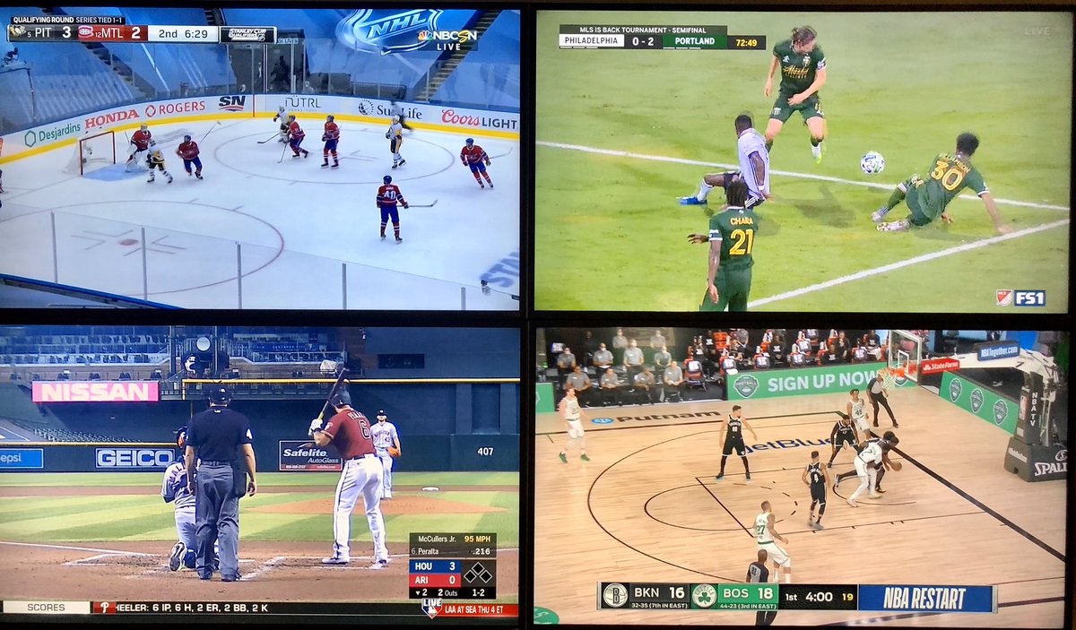 SharpSquarePod's tweet image. SPORTS ARE BACK IN FULL EFFECT! Hockey, Baseball, Basketball and Football (the beautiful game) all going on simultaneously. Hard to get much better than this!